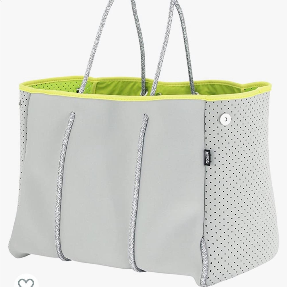Gray & Green neoprene tote